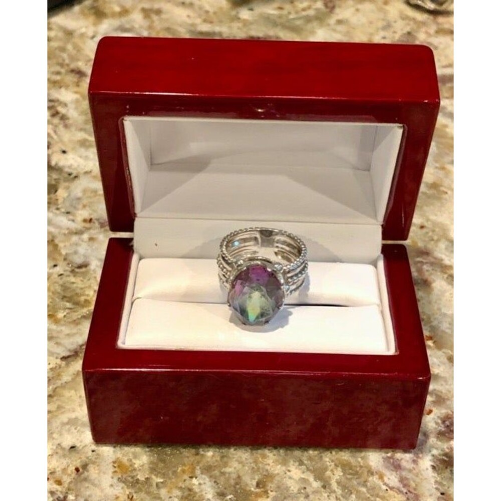 Mystic Topaz Sterling Silver ring 7 1/2